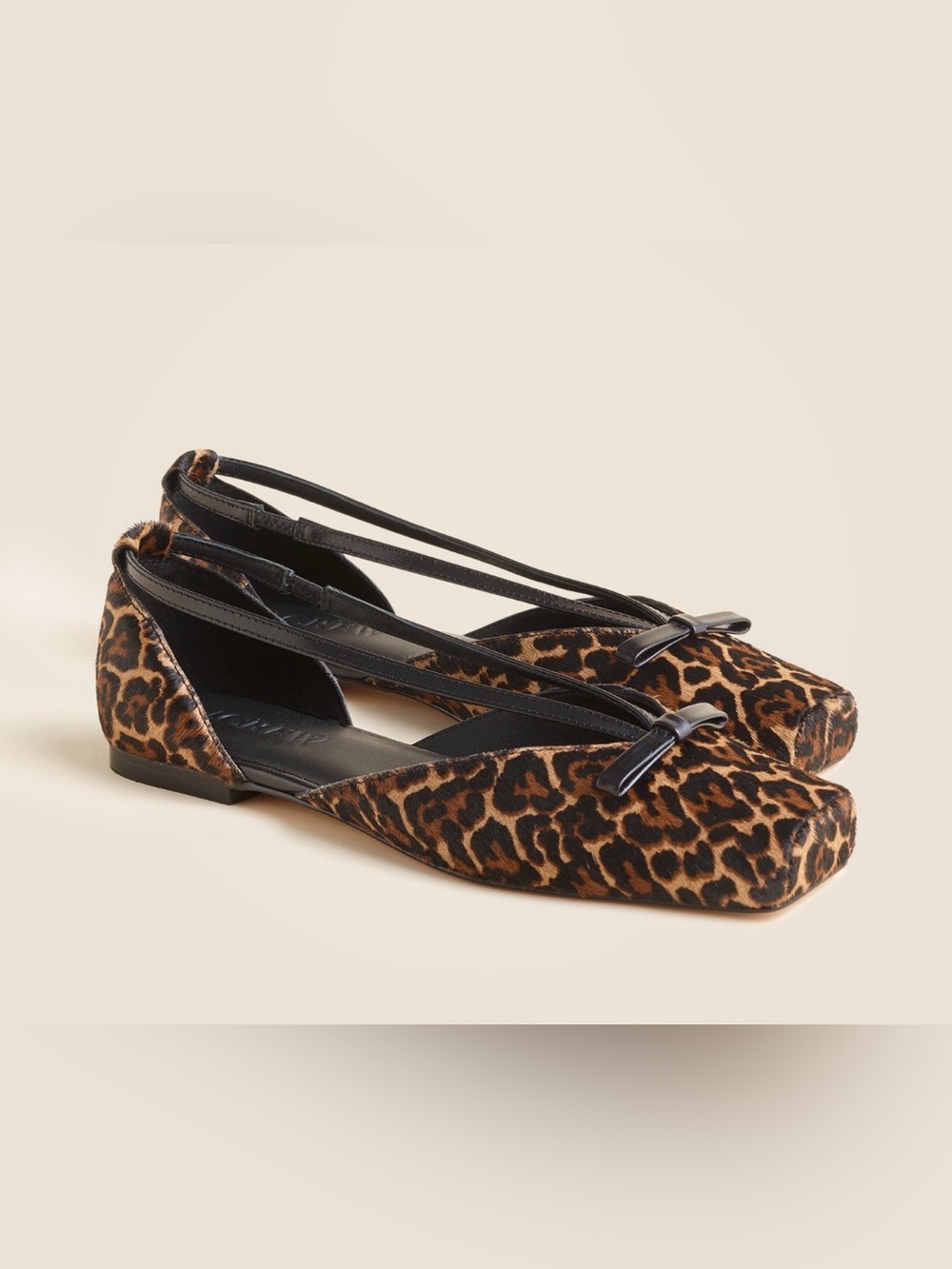 J.Crew Quinn Cutout Ballet Flats in Leopard print Calf hair